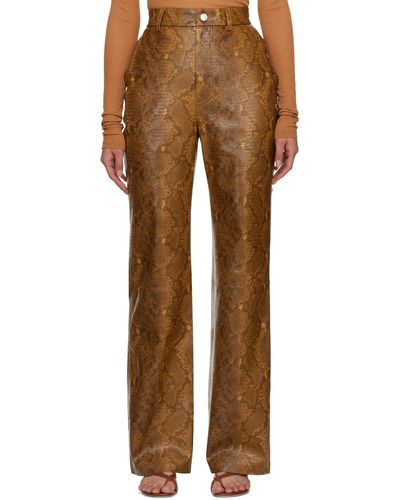 Nanushka Brown Philine Faux-leather Pants