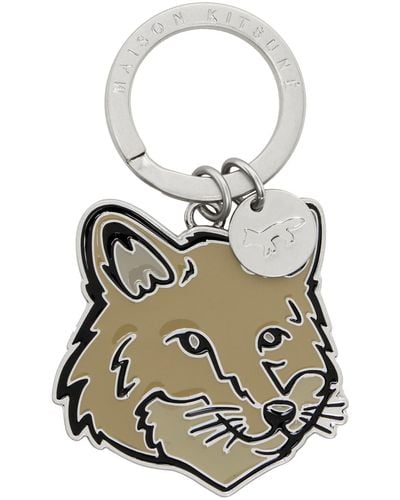 Maison Kitsuné Silver Bold Fox Head Metal Keychain - Multicolor