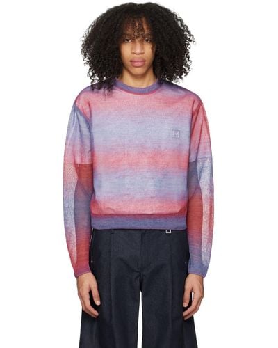 WOOYOUNGMI Pink & Purple Gradient Stripe Sweater - Red