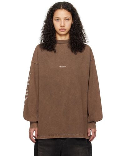 we11done Faded Long Sleeve T-shirt - Brown