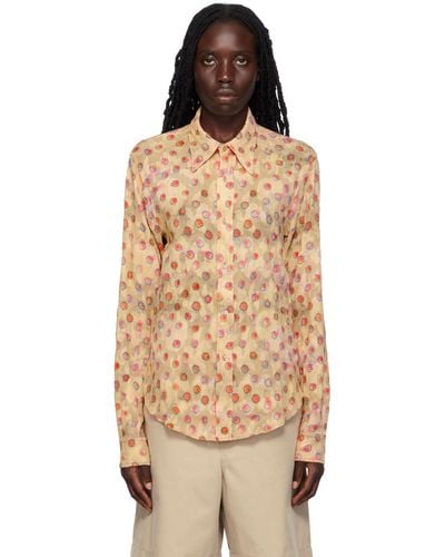 Acne Studios Beige Floral Shirt - Multicolor