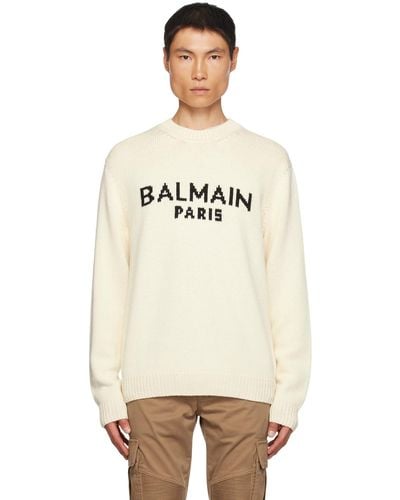 Balmain Wool Blend Pullover - Natural