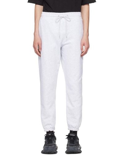 we11done Gray Printed Sweatpants - White