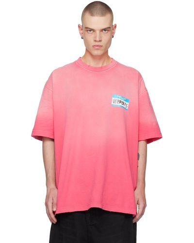 Vetements Pink 'my Name Is' T-shirt
