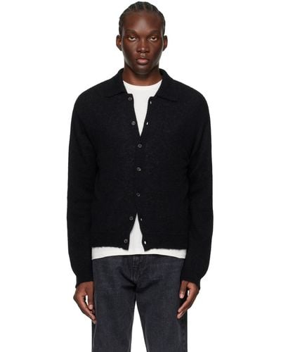 Our Legacy Black Evening Polo Cardigan