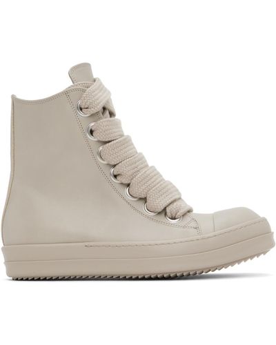 Rick Owens Off-white Washed Calf Trainers - Grey