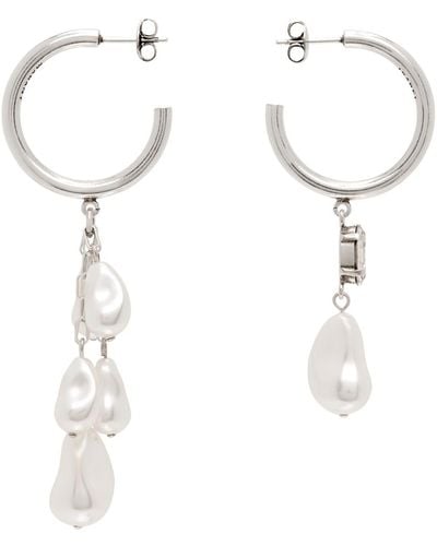 Isabel Marant Silver Rain Drop Earrings - White