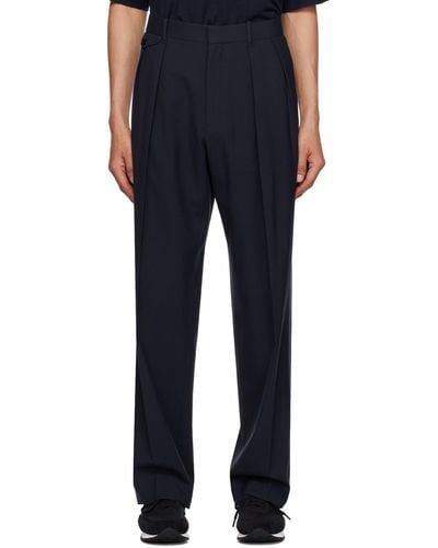 The Row Navy Marcello Trousers - Blue