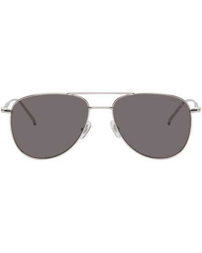 Montblanc Silver Aviator Sunglasses - Black