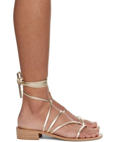 Ancient Greek Sandals Gold Hara Heeled Sandals - Brown