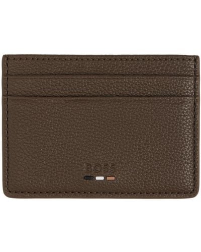 BOSS Brown Faux-leather Card Holder - Green