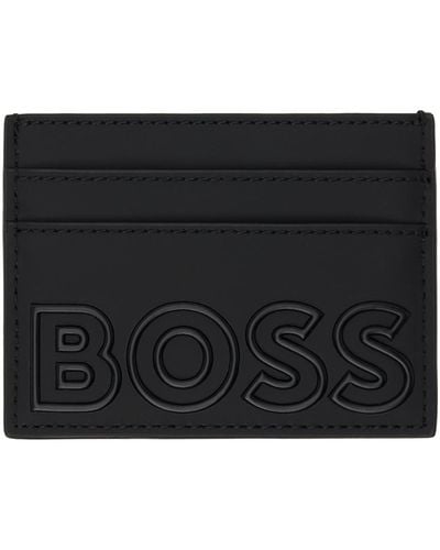 BOSS by HUGO BOSS ロゴアップリケ カードケース - ブラック