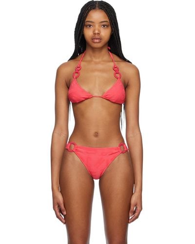 Moschino Pink Halter Bikini Top - Orange