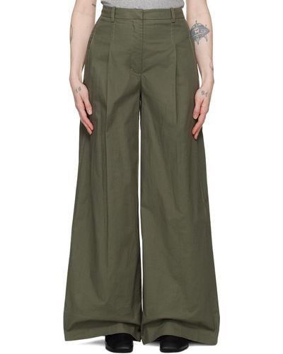 3.1 Phillip Lim Khaki Wide-leg Trousers - Green