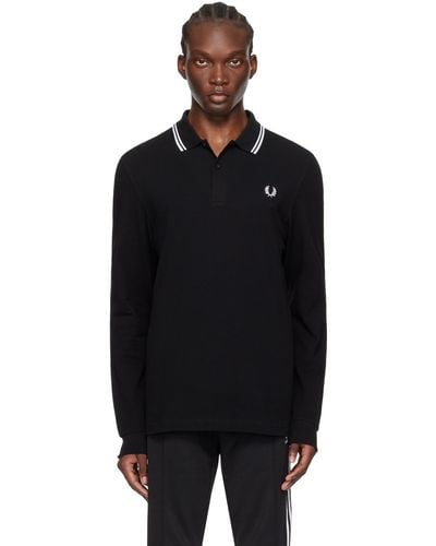 Fred Perry Striped Polo - Black