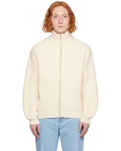 Amomento Off- Full Needle Zip-up Sweater - Multicolour