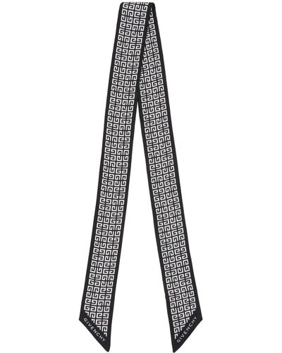 Givenchy Foulard de style bandeau noir et blanc à motif 4g