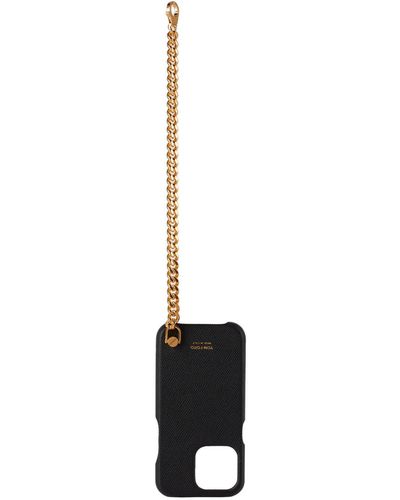 Tom Ford Leather Iphone 12 Case - Black