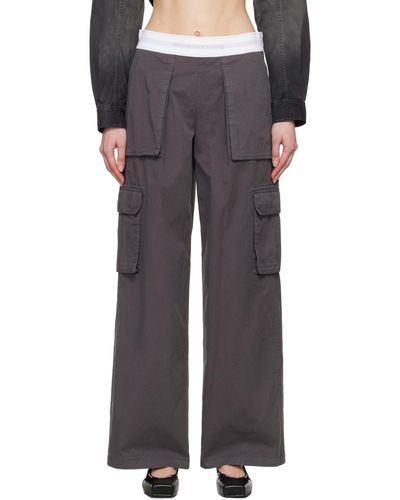 Alexander Wang Pantalon cargo de style rave gris - Noir