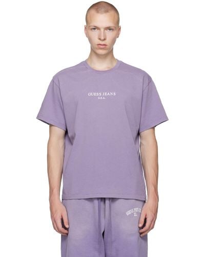 Guess USA T-shirt mauve à effet délavé - Violet