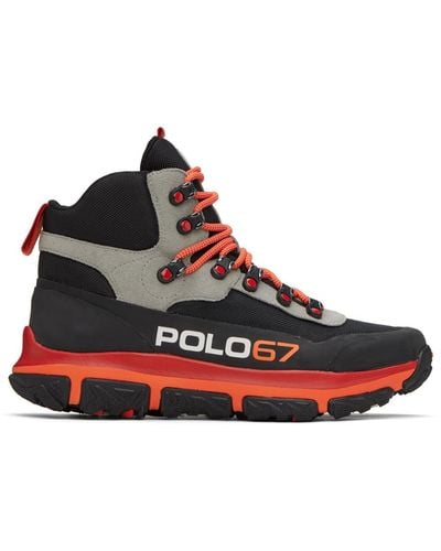 Polo Ralph Lauren Black & Grey Adventure 300 Mid Boots