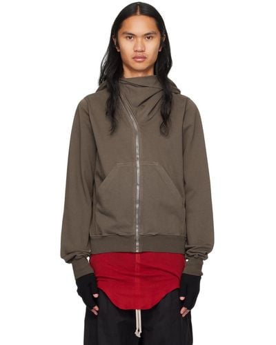 Rick Owens Gray Mountain Hoodie - Red