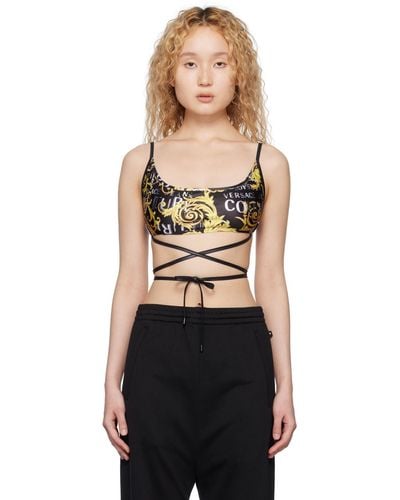 Versace Jeans Couture Black Printed Tank Top