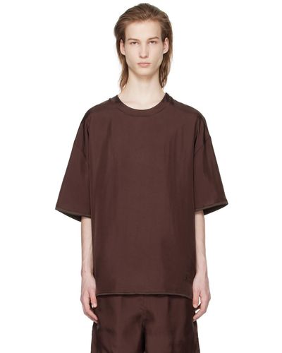 Jil Sander T-shirt réversible bourgogne et brun - Marron