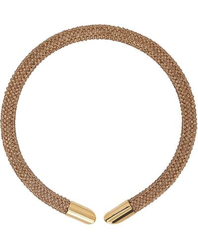 Rabanne Pixel Tube Choker Necklace - Metallic