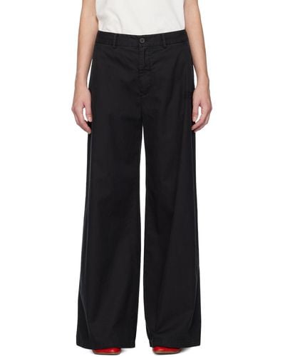 MM6 by Maison Martin Margiela Black Embroidered Trousers