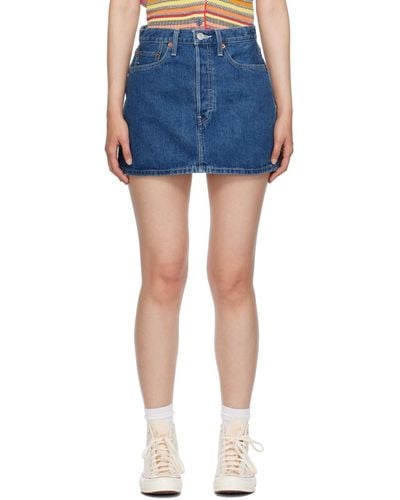 RE/DONE Blue 90s Denim Miniskirt