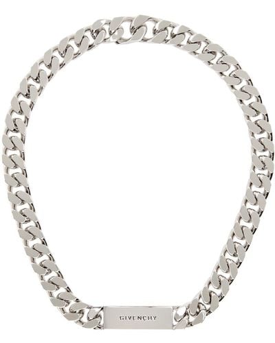 Givenchy Silver Id Necklace - Metallic