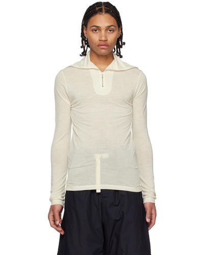 Jil Sander Off-white Zip-up Sweater - Black