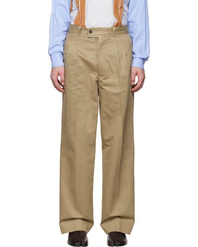 Maison Margiela Raw Edge Waistband Pants - Natural