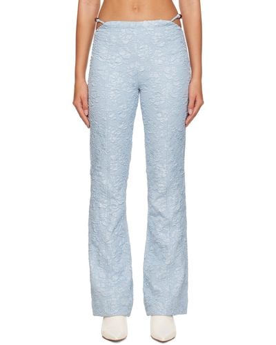 Ganni Blue Jacquard Trousers