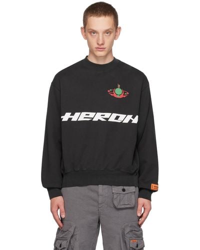 Heron Preston Khaki Burn Sweatshirt - Black