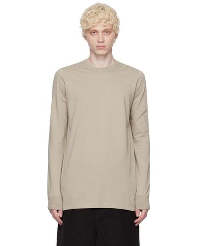 Rick Owens Off-white Level Long Sleeve T-shirt - Natural