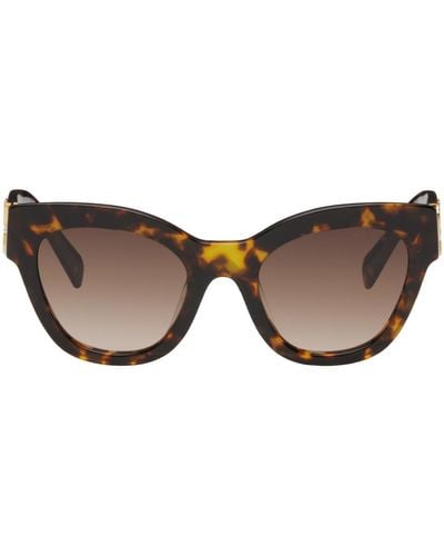 Miu Miu Brown Cat-eye Sunglasses - Black