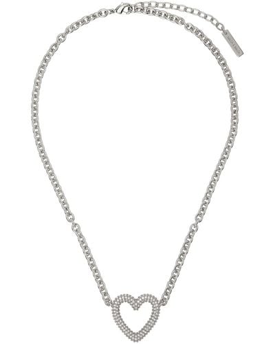 Mach & Mach Silver Heart Necklace - Multicolour