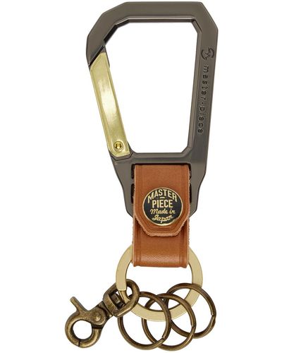 master-piece Tan Carabiner Keychain - Black