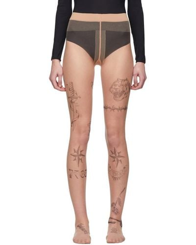 Vetements Collant beige Tattoo edition Wolford - Neutre
