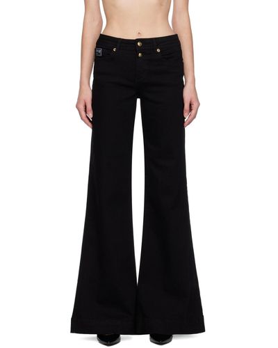 Versace Black Embroidered Jeans
