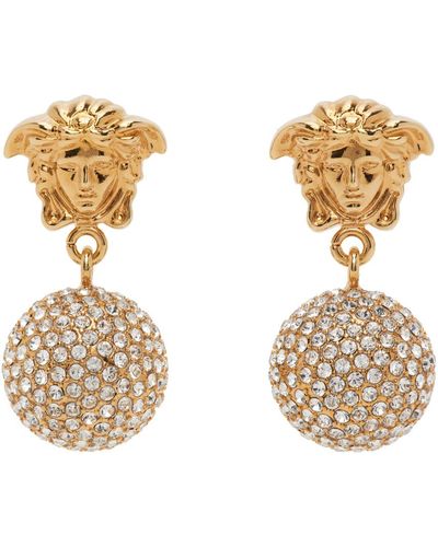 Versace ゴールド Sphere Tiles ピアス ブラック | Lyst