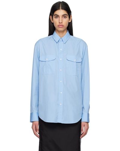 Wardrobe NYC ブルー オーバーサイズ シャツ