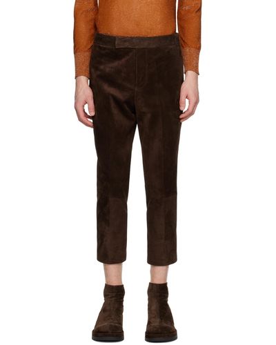 SAPIO Pantalon no 7 brun en cuir - Noir