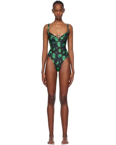 Chopova Lowena Green Suski Swimsuit - Black