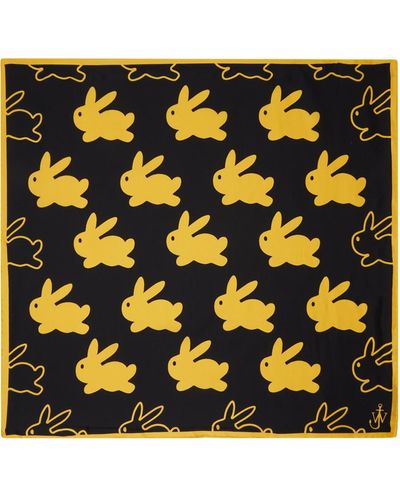 JW Anderson Black Bunny Scarf - Yellow