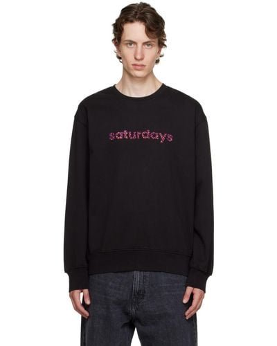 Saturdays NYC Bowery Cheetah Sweatshirt - Black