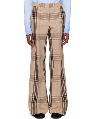 MSGM Check Trousers - Natural