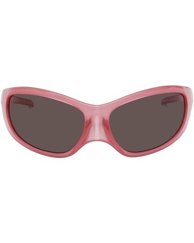 Balenciaga Pink Skin Cat Xxl Sunglasses - Black